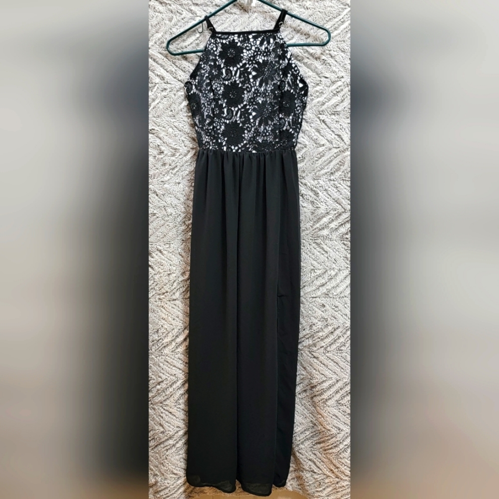 *NWOT* Contrast Lace Split Thigh Cami Dress